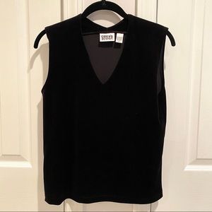 Chicos Black Velvet Sleeveless Top Size 1